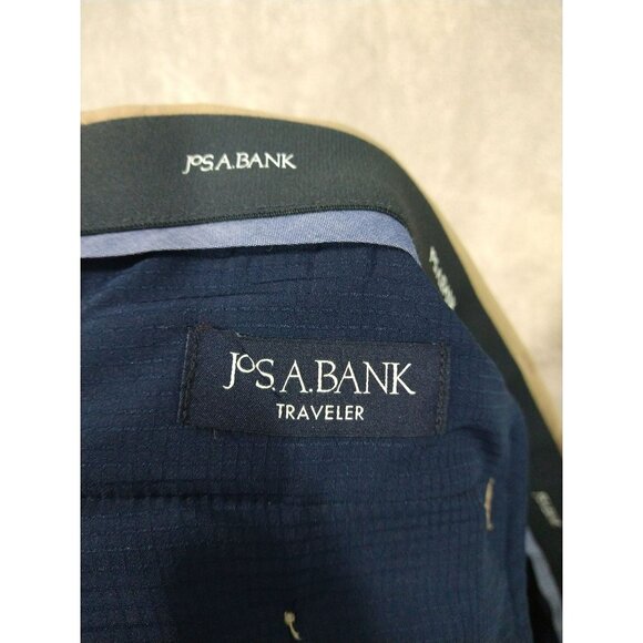 Jos A Bank Pants Mens 42x32 Beige Tailored Golf Chino Flat Front Straight Leg - Picture 11 of 12